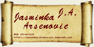 Jasminka Arsenović vizit kartica